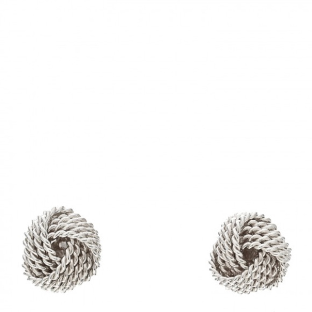 Tiffany Sterling knot earrings (silver/white gold)